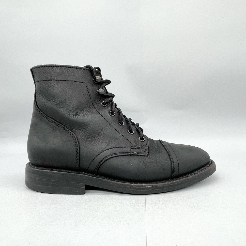 Thursday Boot Co Womens 6 Captain Cap Toe Combat Bootie Shoes Black Rugged‎
